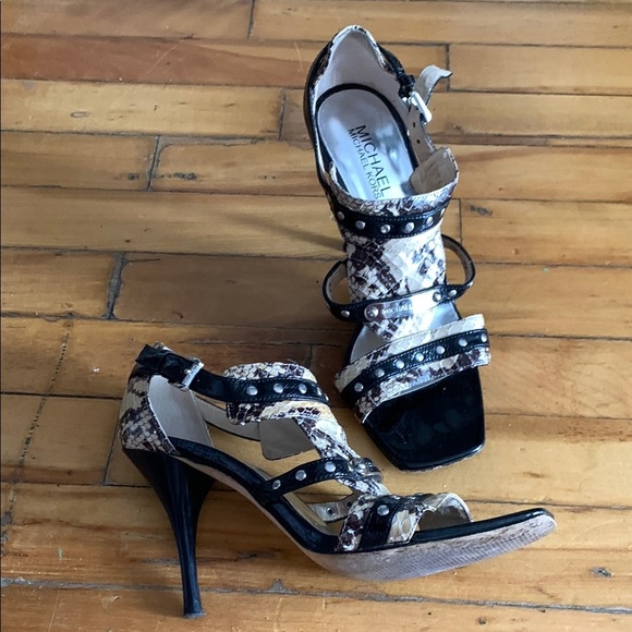 Michael Kors Black and Brown snakeskin Stiletto Heels - Picture 1 of 5
